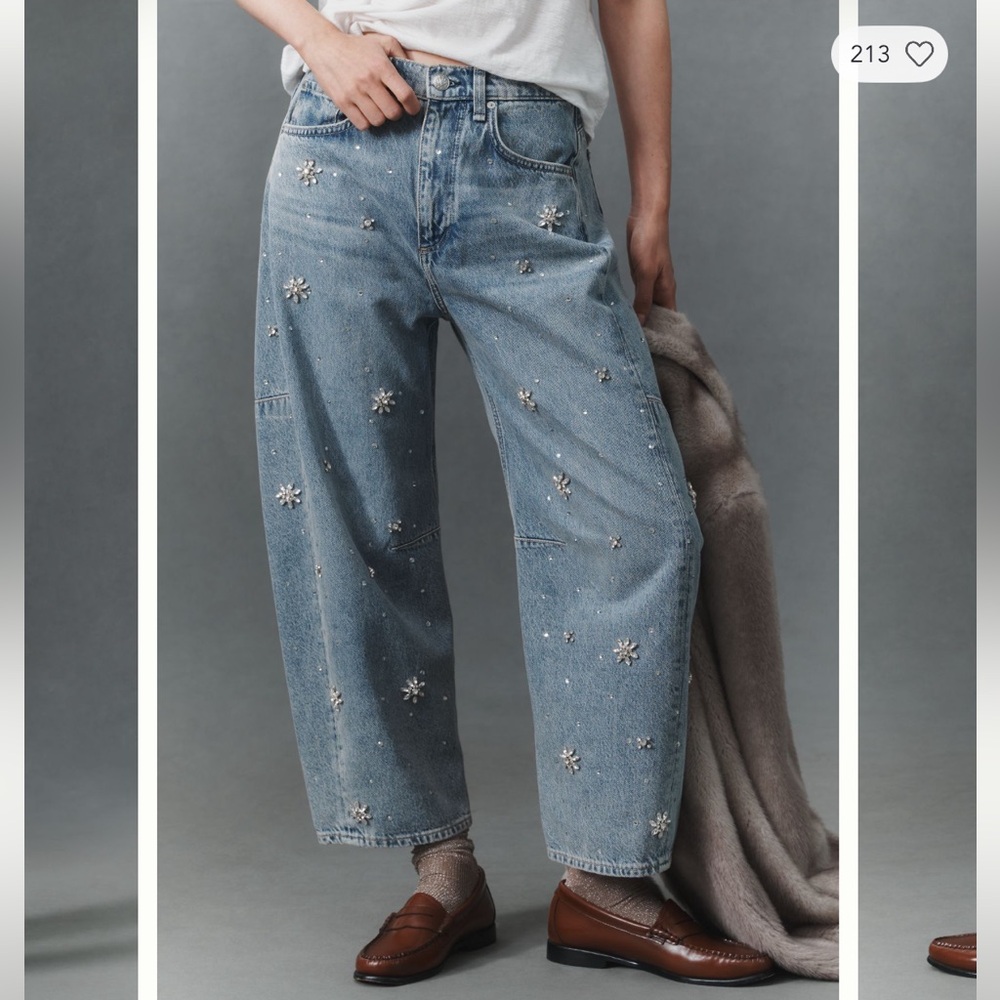 Rag & Bone Women's Charlie Embellished High-Rise Ankle Barrel Jeans - Bond Jewel - Picture 5 of 16